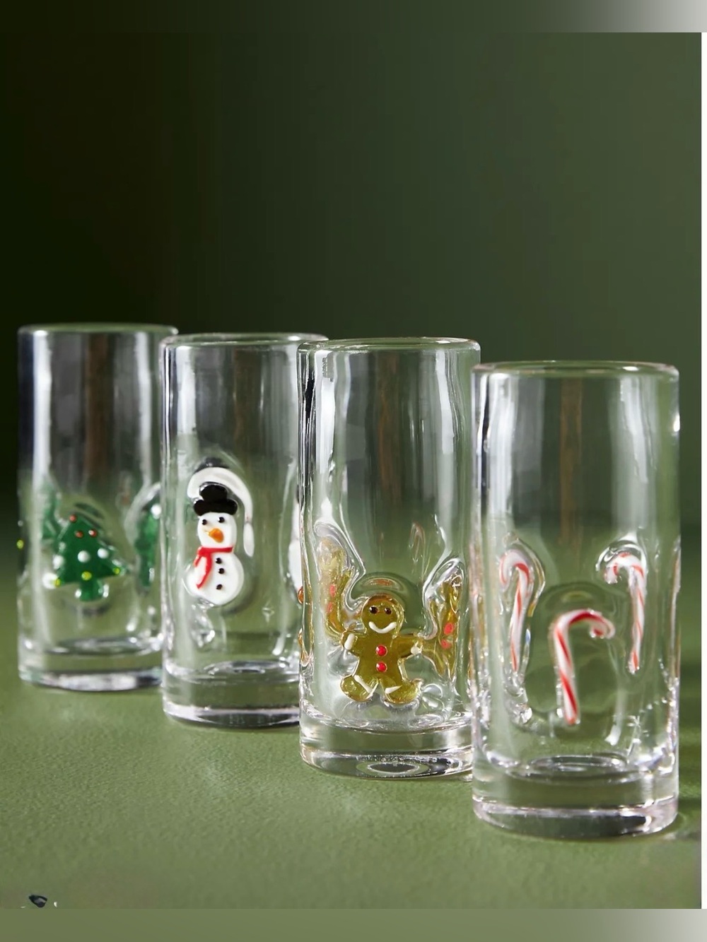 NEW Anthropologie Festive Icon Shot Glasses, Set of 4